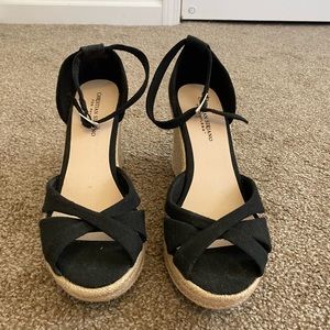 Black Wedge Heels